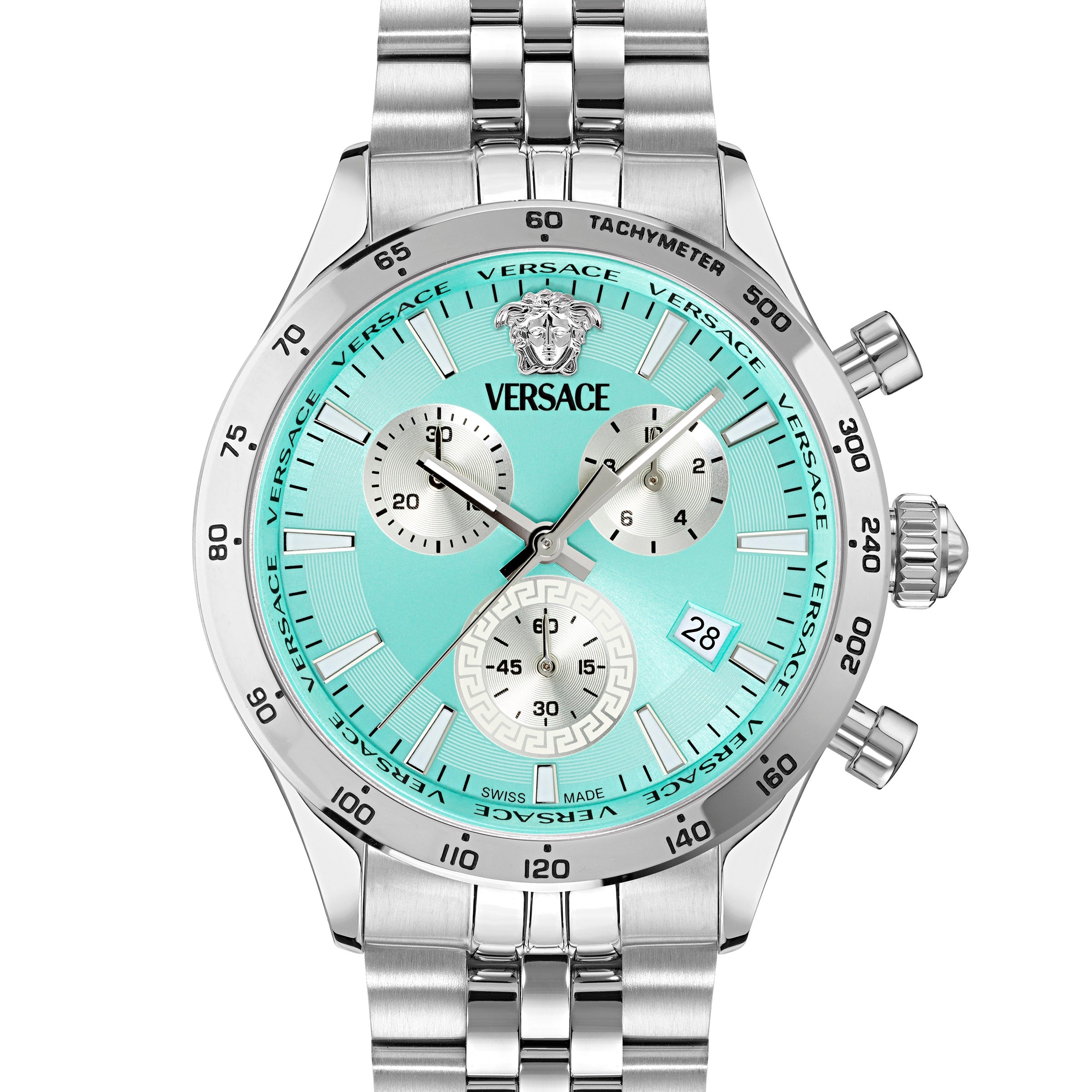 40MM Stainless Steel Case Blue Sunray Dial Silver Bracelet