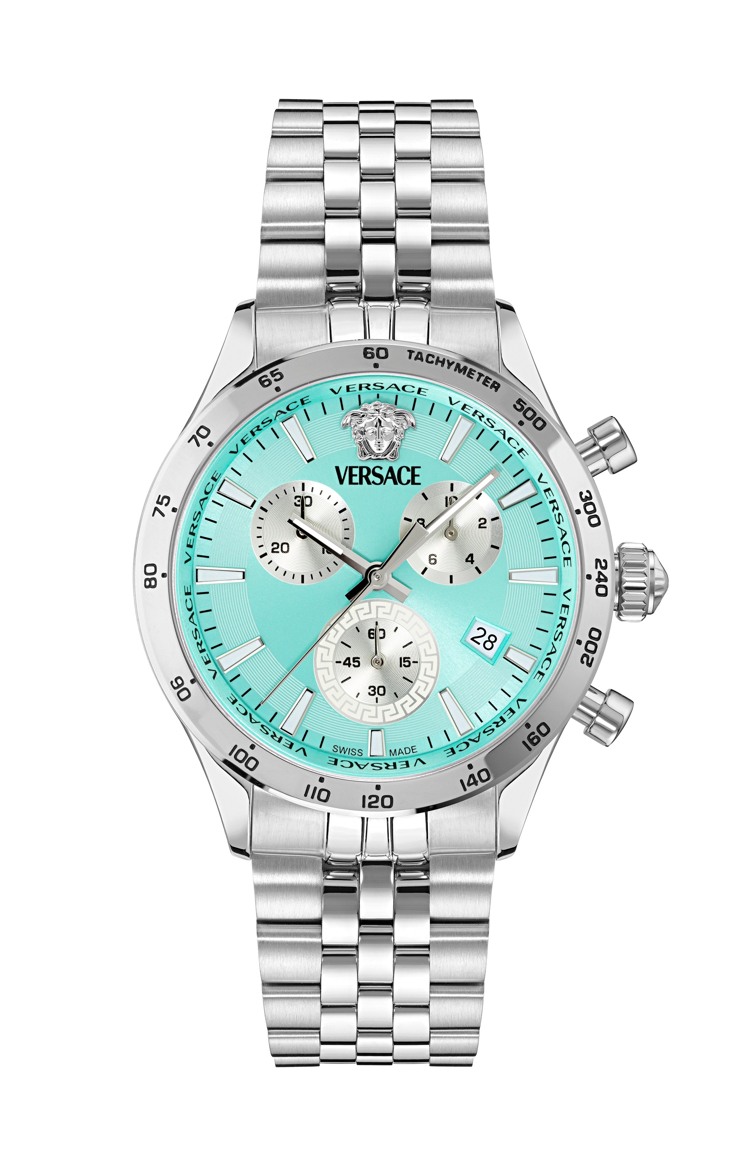 40MM Stainless Steel Case Blue Sunray Dial Silver Bracelet