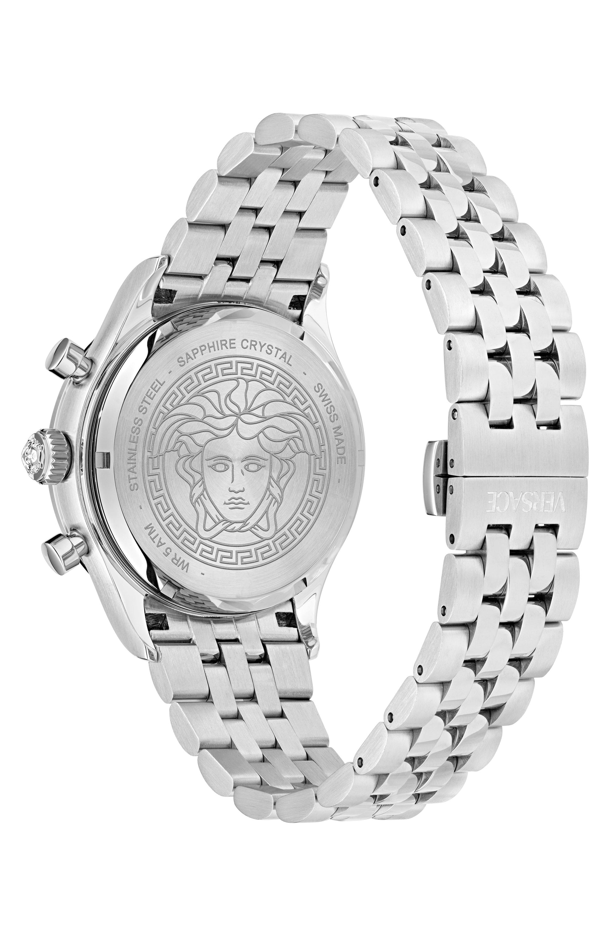 40MM Stainless Steel Case Blue Sunray Dial Silver Bracelet