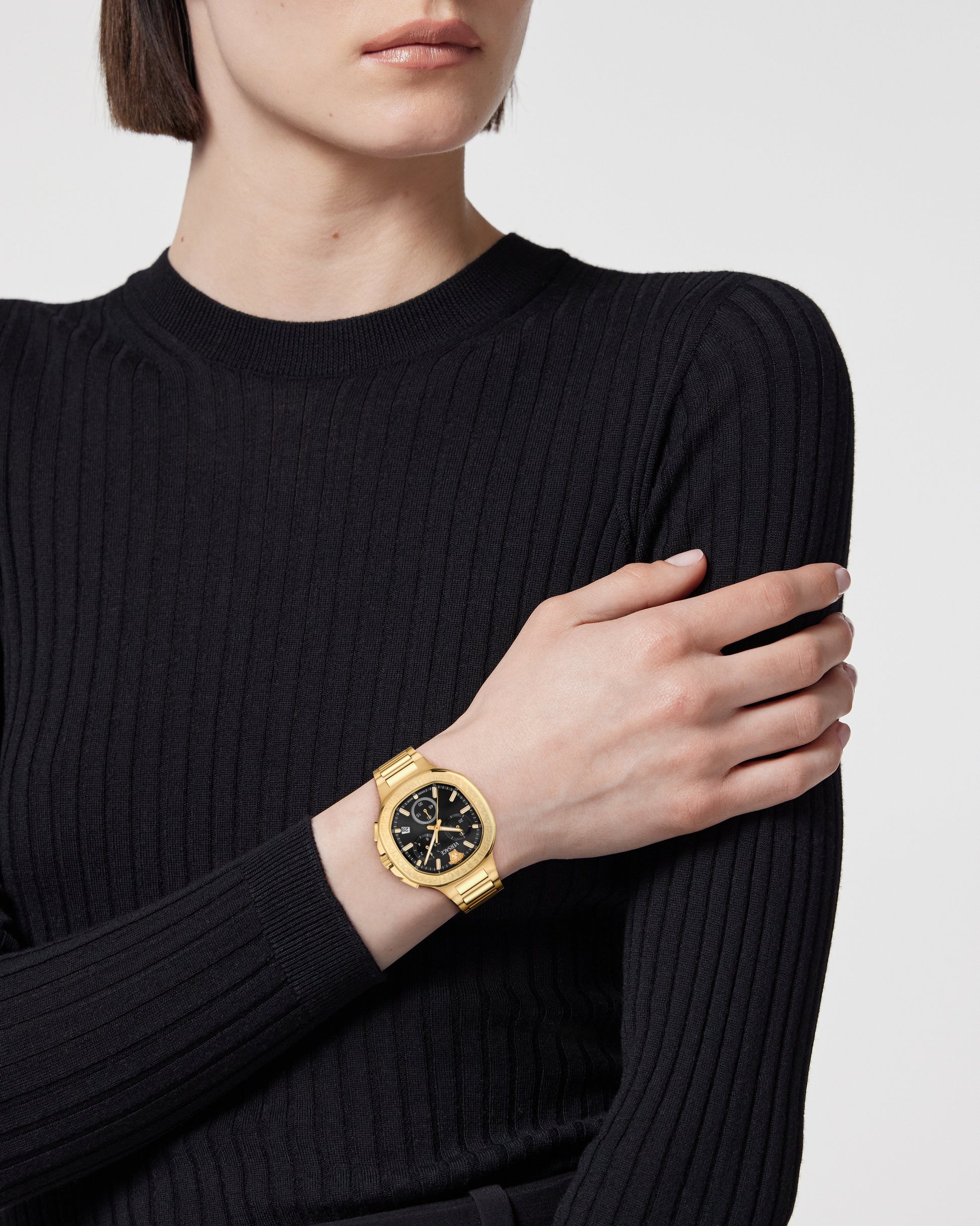 40MM IP Yellow Gold Case Black Sunray Dial Gold Bracelet