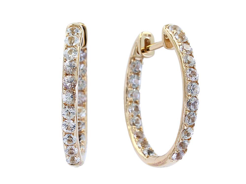 EFFY 14K YELLOW GOLD ,WHITE SAPPHIRE EARRINGS