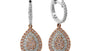 EFFY 14K WHITE and ROSE GOLD DIAMOND,NATURAL PINK DIAMOND EARRINGS
