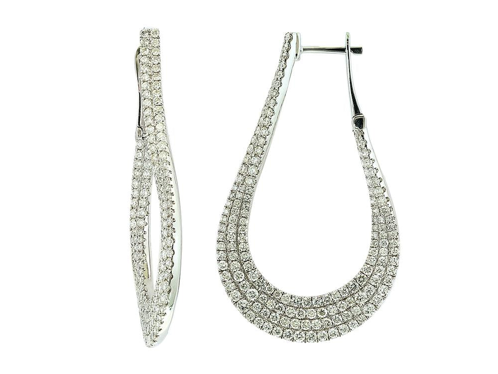 EFFY 14K WHITE GOLD DIAMOND EARRINGS