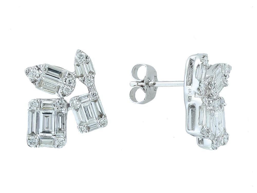 EFFY 14K WHITE GOLD DIAMOND EARRINGS