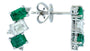 EFFY 14K WHITE GOLD DIAMOND,NATURAL EMERALD EARRINGS