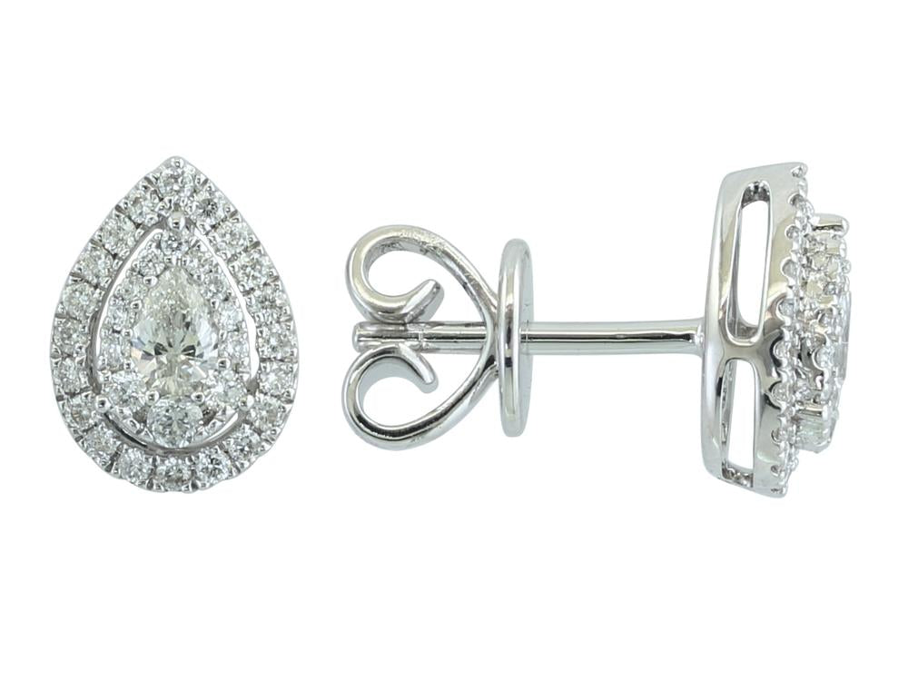 EFFY 14K WHITE GOLD DIAMOND EARRINGS