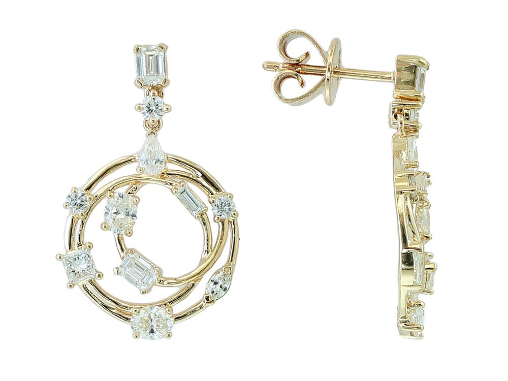 EFFY 14K YELLOW GOLD DIAMOND EARRINGS