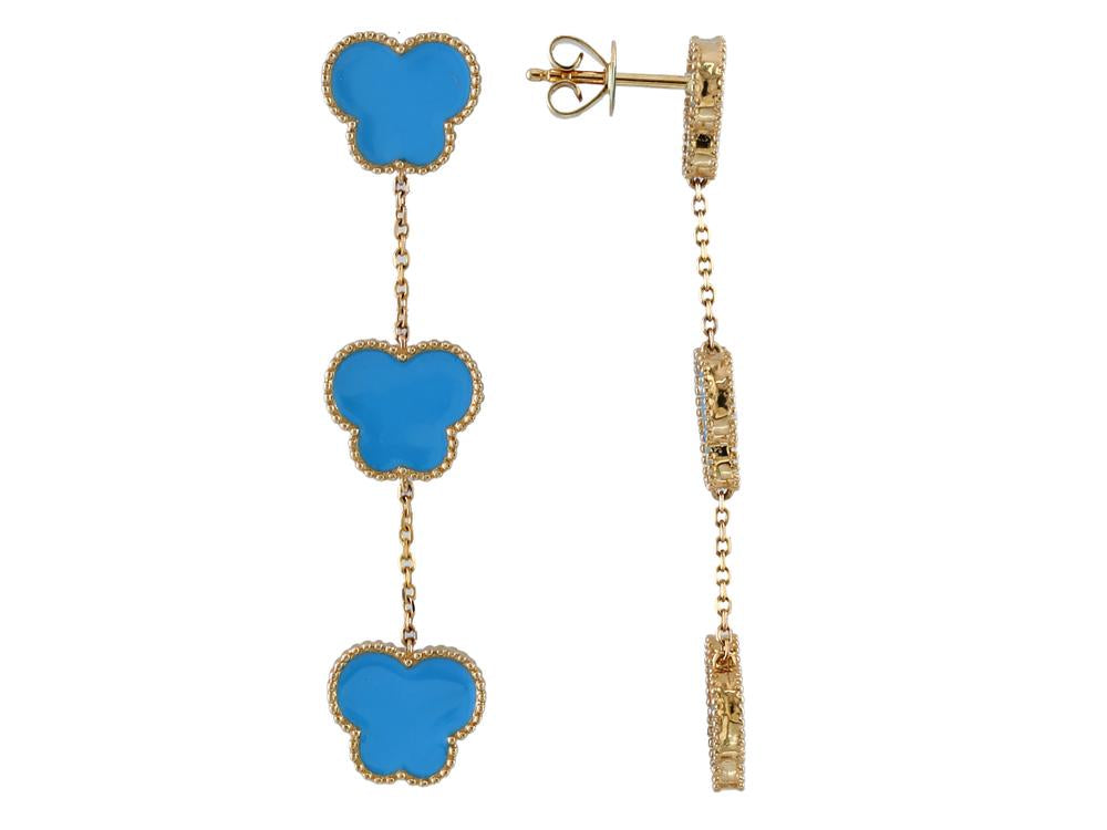 EFFY 14K YELLOW GOLD ,ENAMEL EARRINGS