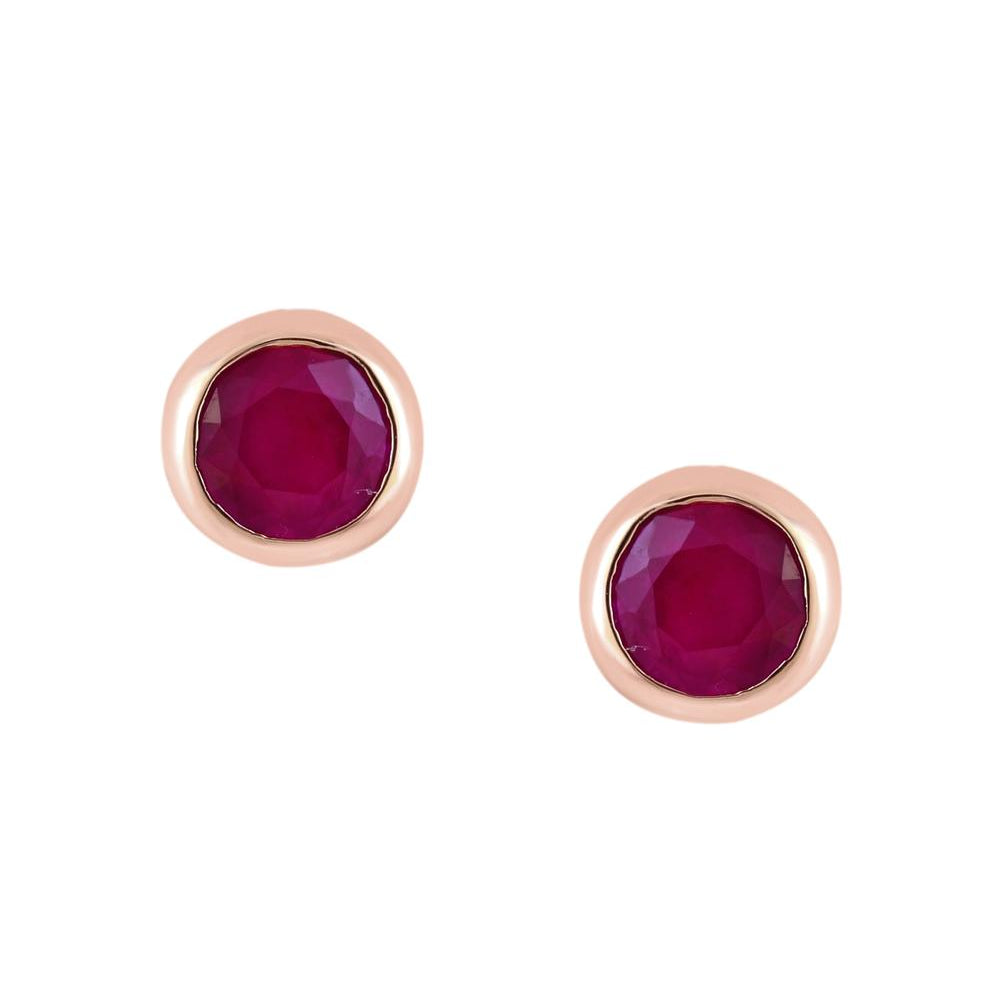 EFFY 14K ROSE GOLD NATURAL RUBY EARRINGS