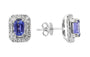 EFFY 14K WHITE GOLD DIAMOND,TANZANITE EARRINGS