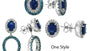 EFFY 14K WHITE GOLD DIAMOND,NATURAL SAPPHIRE,,LONDON BLUE TOPAZ EARRINGS