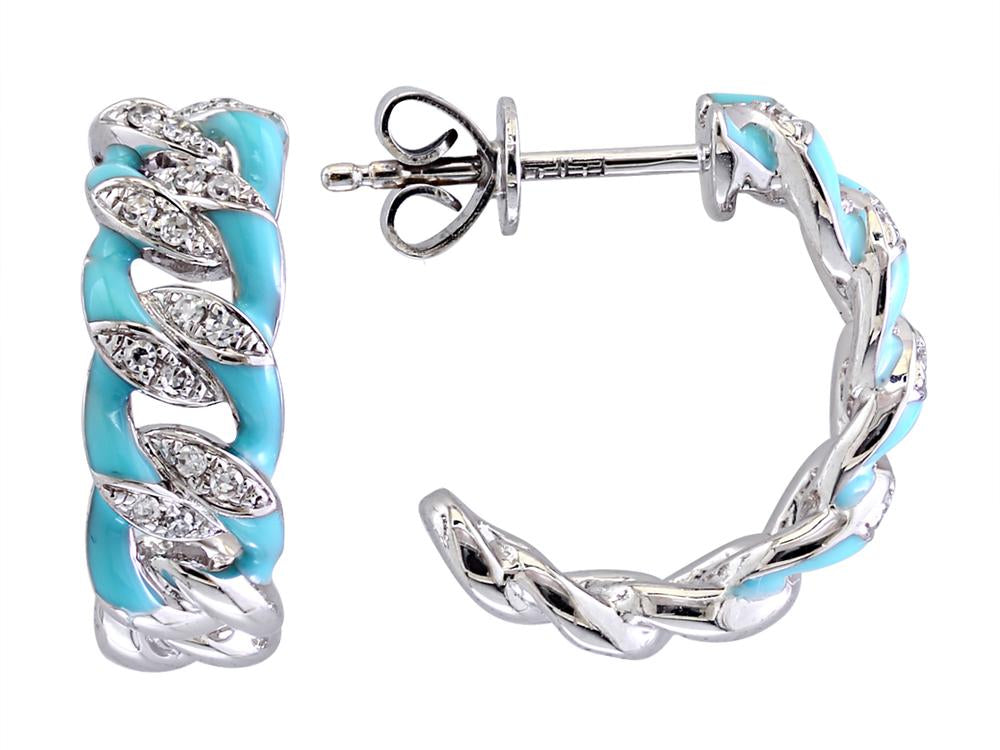 EFFY 14K WHITE GOLD DIAMOND EARRINGS