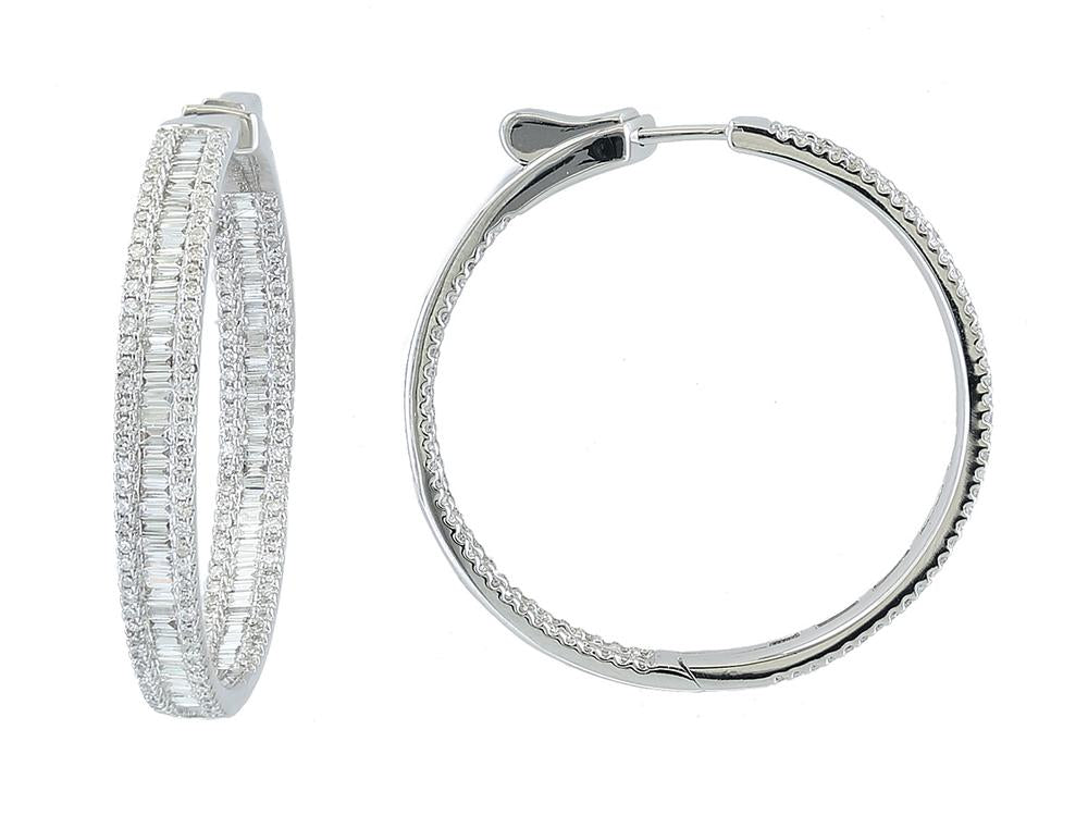 EFFY 14K WHITE GOLD DIAMOND EARRINGS