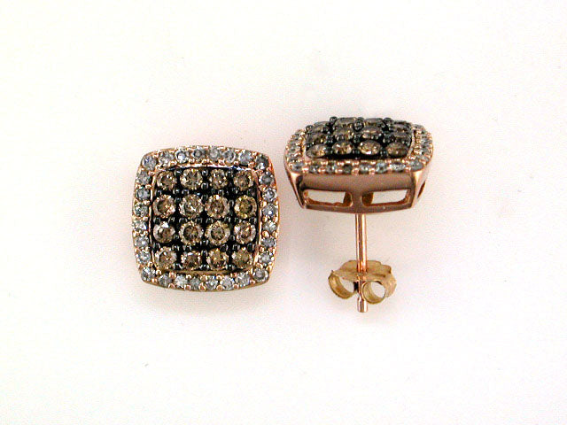 EFFY 14K ROSE GOLD DIAMOND,ESPRESSO DIAMOND EARRINGS
