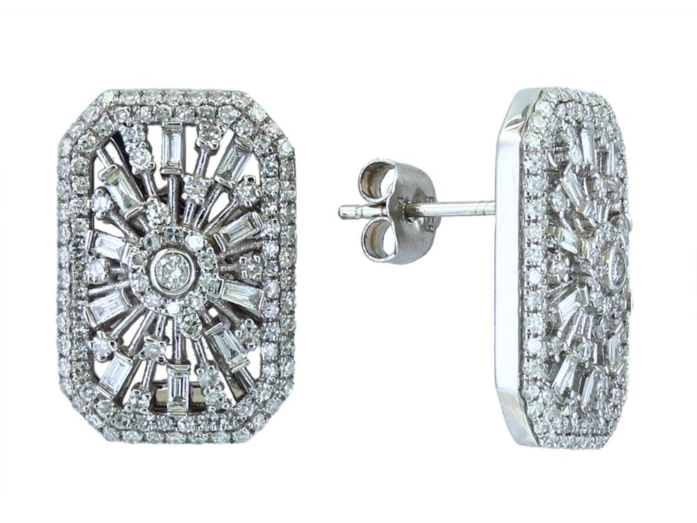 EFFY 14K WHITE GOLD DIAMOND EARRINGS