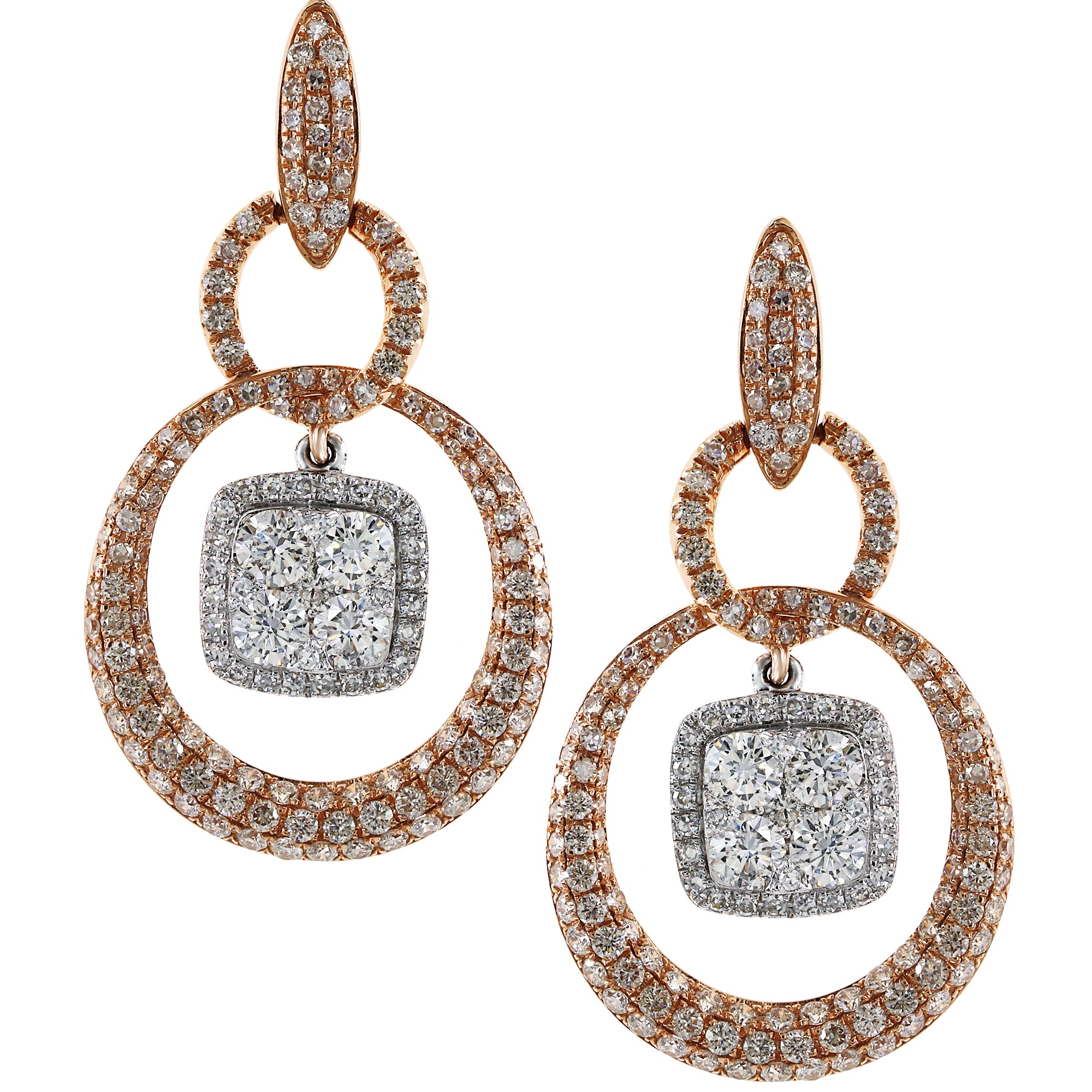 Effy 14K White and Rose Gold Diamond Earrings