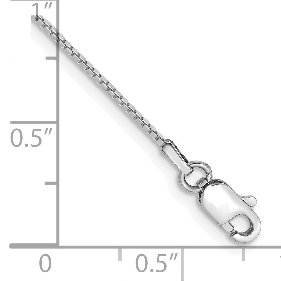 14k WG .90mm Box Chain Anklet