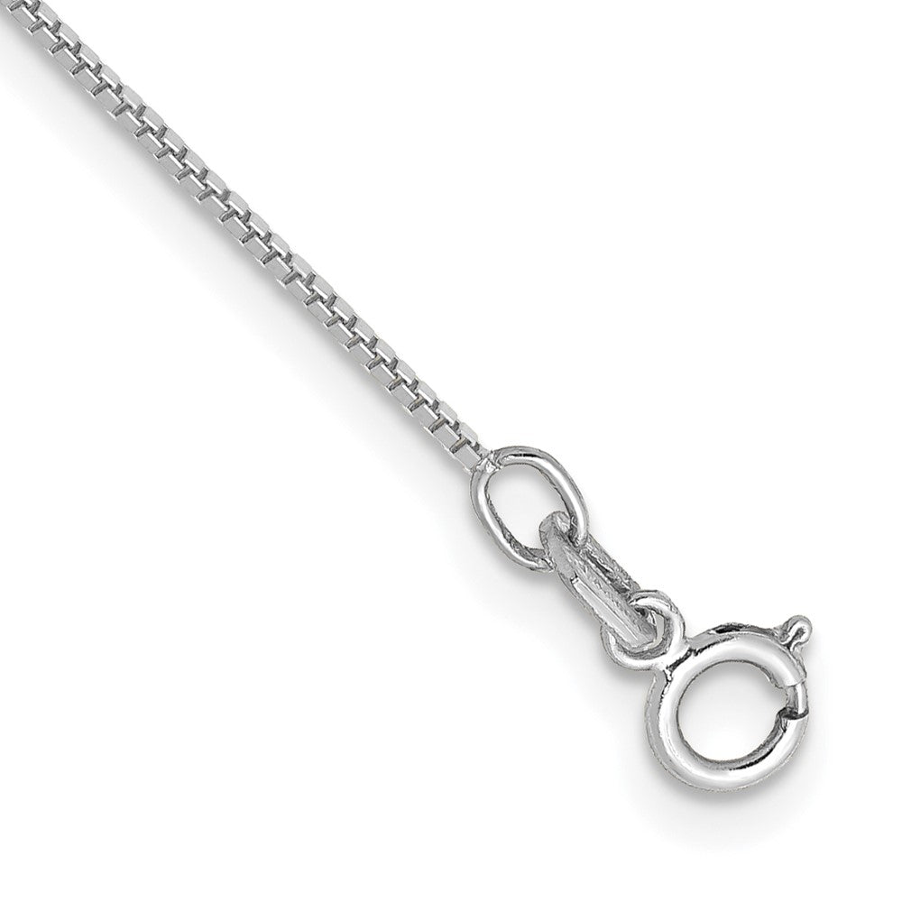 14k WG .7mm Box with Spring Ring Clasp Chain Anklet