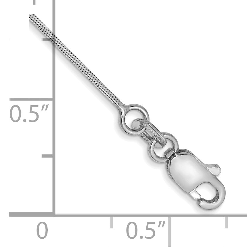 14k WG .6mm Octagonal Snake Chain Anklet