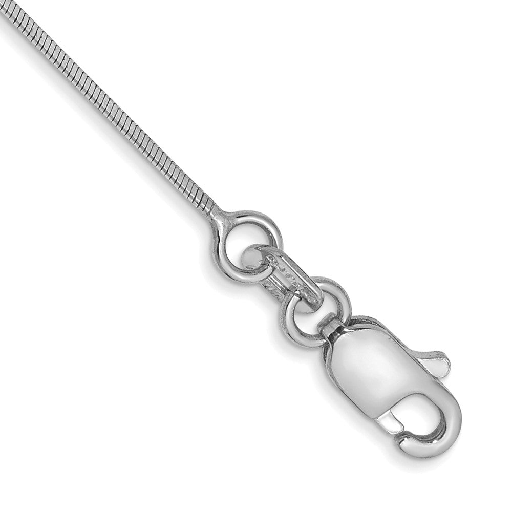 14k WG .6mm Octagonal Snake Chain Anklet