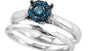 EFFY 14K WHITE GOLD BLUE DIAMOND, RING