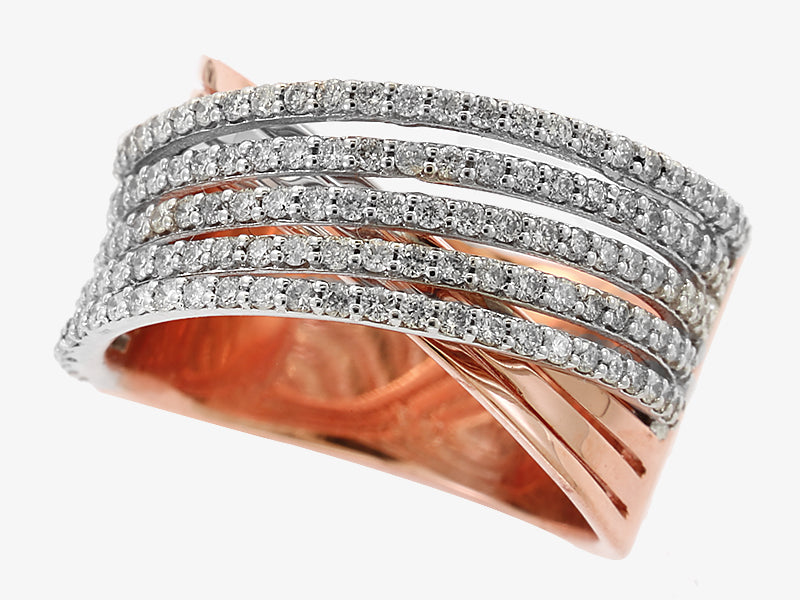 EFFY 14K WHITE and ROSE GOLD DIAMOND RING