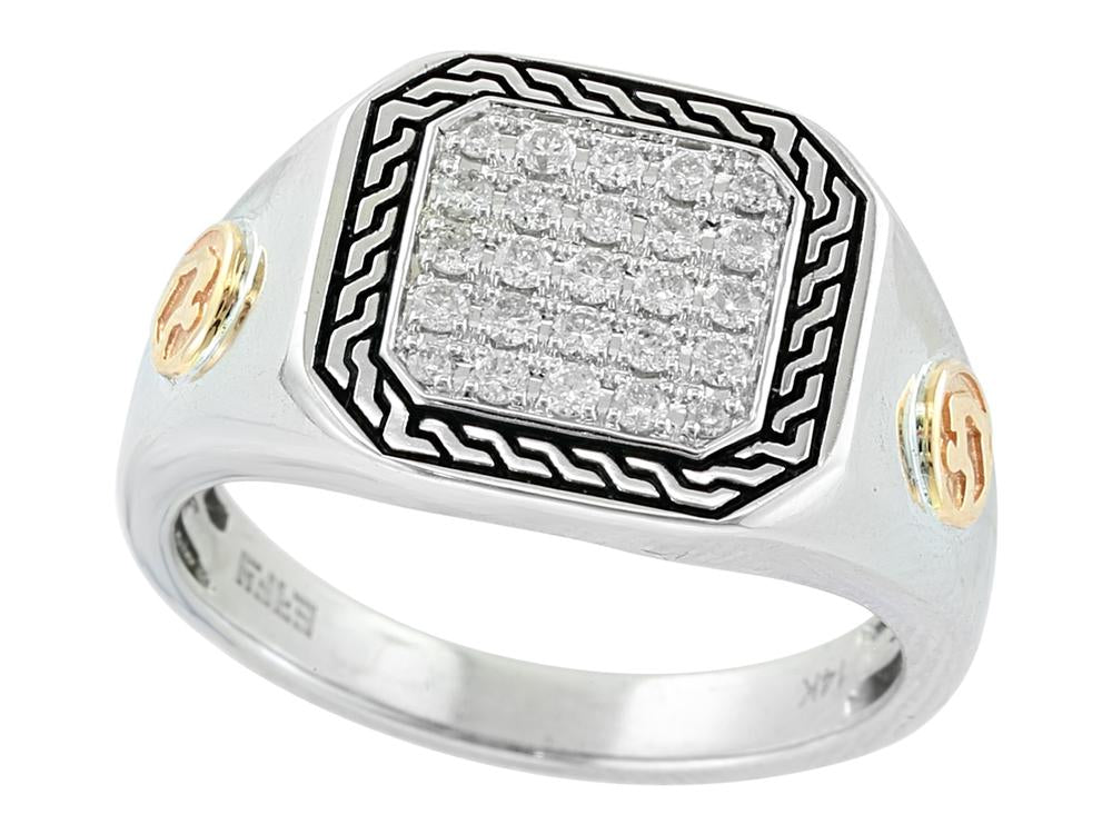 EFFY 14K WHITE and YELLOW GOLD DIAMOND RING