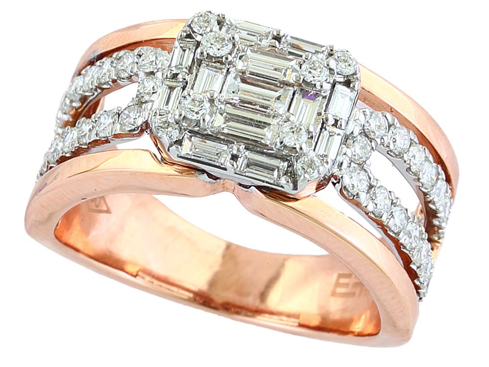 EFFY 18K WHITE/PINK DIAMOND RING