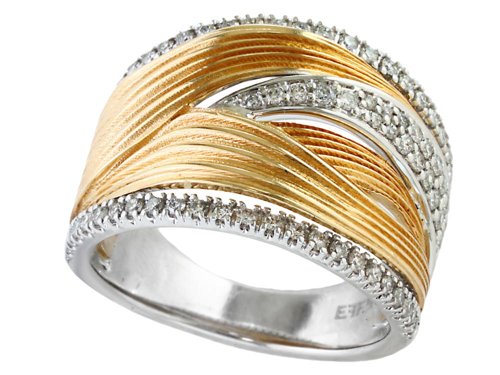 EFFY 14K WHITE and YELLOW GOLD DIAMOND RING