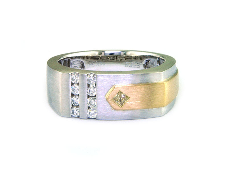 EFFY 14K WHT/YELL GD DIAMOND,NATURAL YELLOW DIAMOND RING