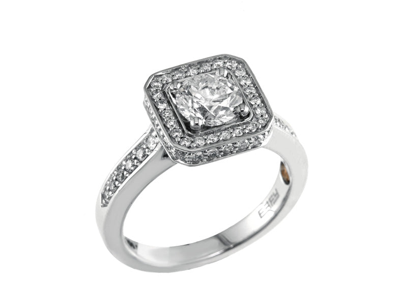 EFFY 14K WHITE GOLD DIAMOND RING (WITH  1 CT  CENTER SIZE) CENTER SIZE: 1 CT