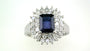 EFFY 14K WHITE GOLD DIAMOND,NATURAL SAPPHIRE RING