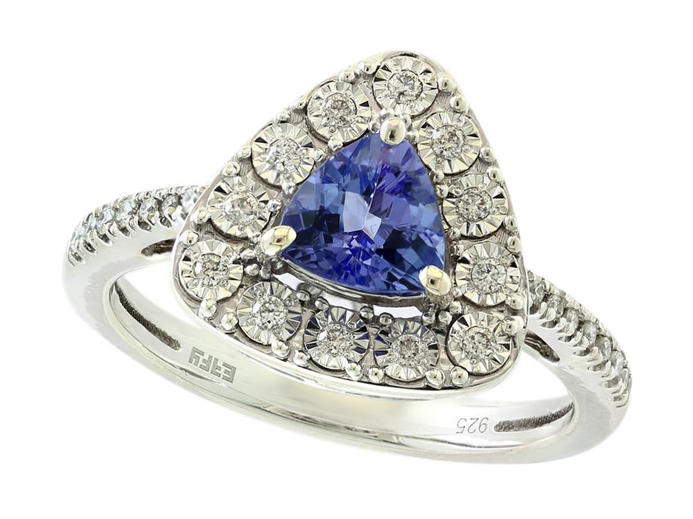 EFFY 925 SILVER DIAMOND,TANZANITE RING