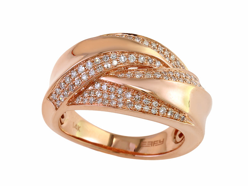 EFFY 14K ROSE GOLD DIAMOND RING