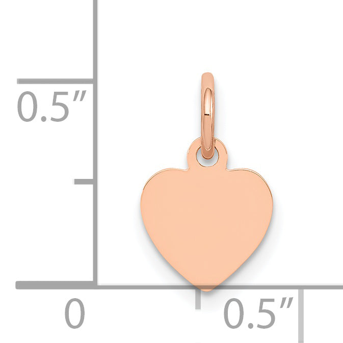 14K Rose Polished Heart Shaped Disc Pendant