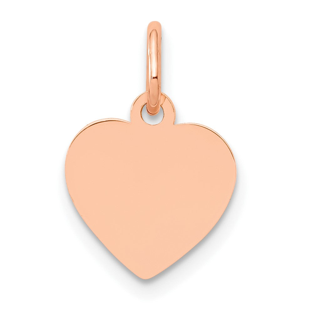 14K Rose Polished Heart Shaped Disc Pendant