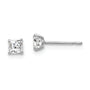 14k White Gold 3mm Square CZ Post Earrings