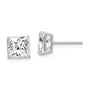 14k White Gold 6mm Square CZ Post Earrings