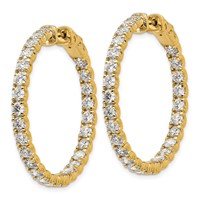 14k 4 7/8 ct Lab Grown Dia VS/SI+ G+ Round In/Out Safety Clasp Hoop Earring
