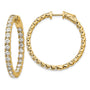 14k 4 7/8 ct Lab Grown Dia VS/SI+ G+ Round In/Out Safety Clasp Hoop Earring