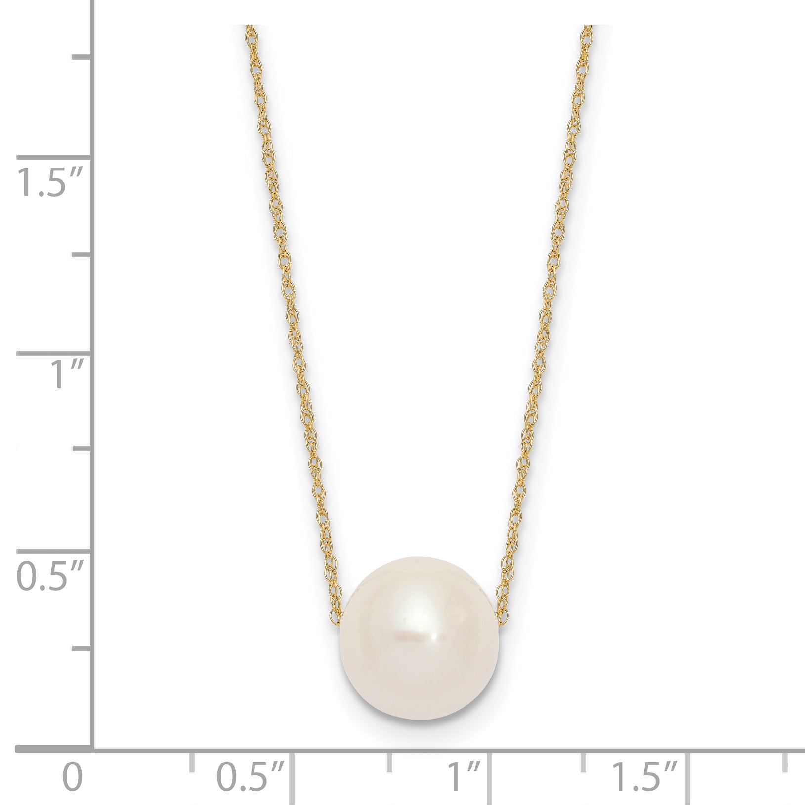 14K 10-11mm Semi-Round White FWC Pearl Rope Necklace