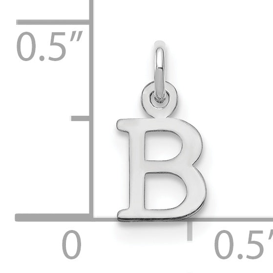 Sterling Silver Rhodium-plated Letter B Initial Charm