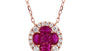 EFFY 14K ROSE GOLD DIAMOND,NATURAL RUBY NECKLACE