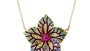EFFY 14K YELLOW GOLD ,NATURAL CEYLON SAPPHIRE,PINK SAPPHIRE,NATURAL RUBY,TSAVORITE,YELLOW SAPPHIRE NECKLACE