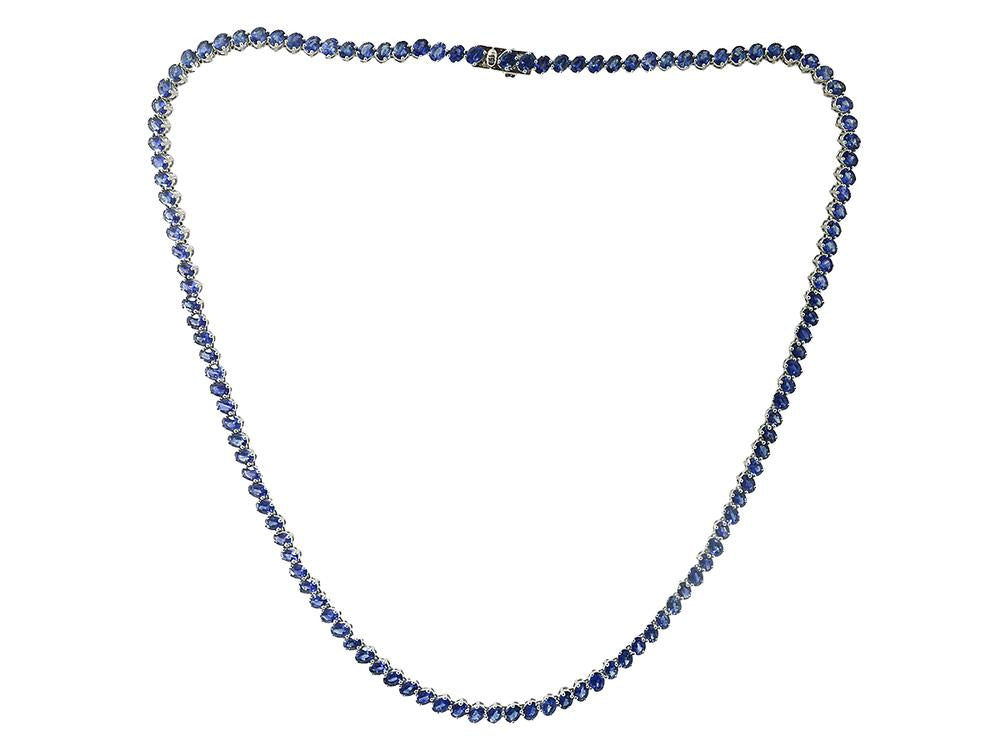 EFFY 14K WHITE GOLD ,NATURAL SAPPHIRE NECKLACE