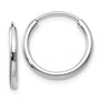 14k White Gold 1.5mm Polished Endless Hoop Earrings
