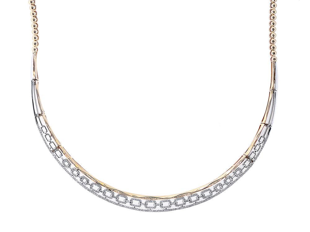EFFY 14K WHITE and YELLOW GOLD DIAMOND NECKLACE