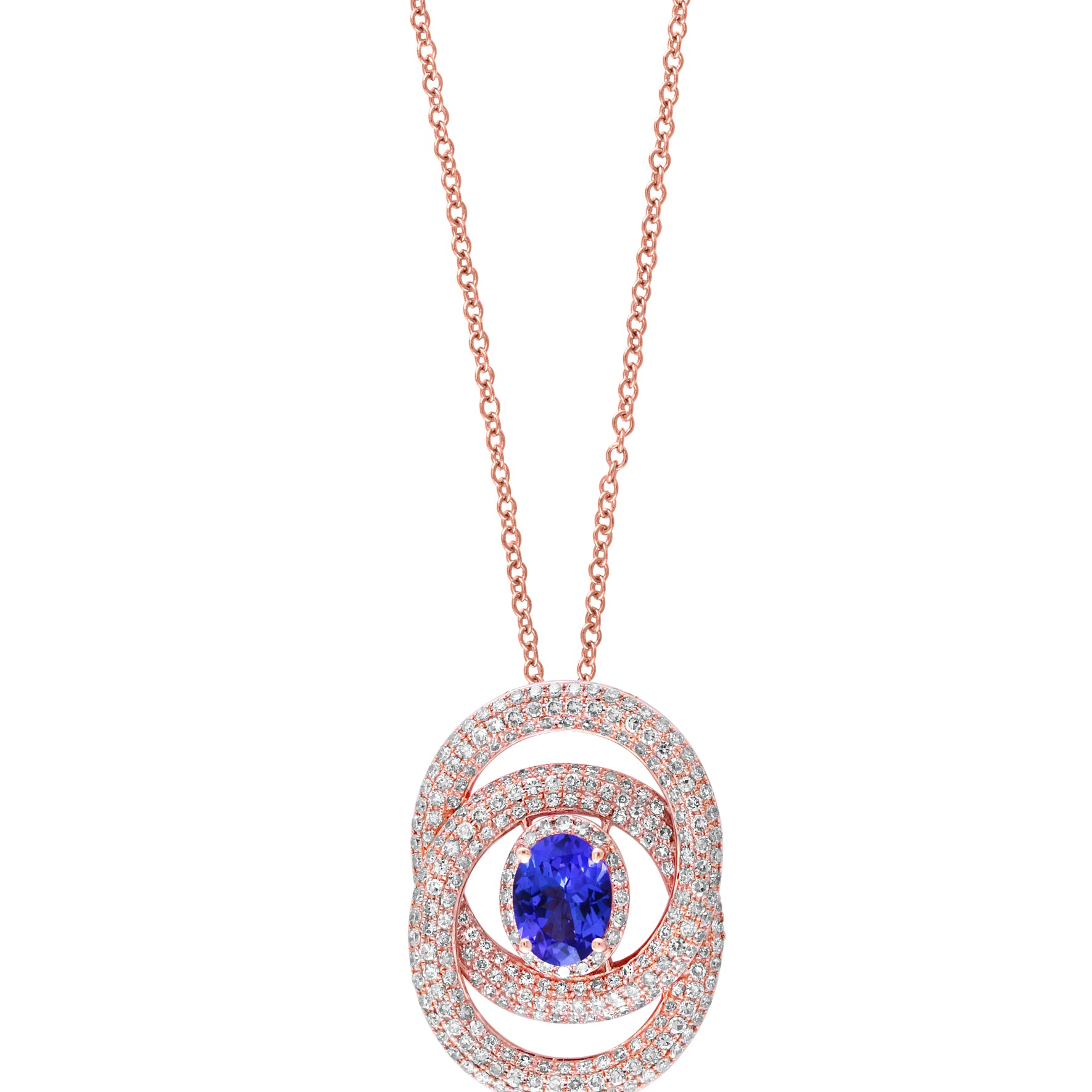 Effy 14K Rose Gold Diamond,Tanzanite Pendant