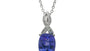 EFFY 14K WHITE GOLD DIAMOND,TANZANITE PENDANT