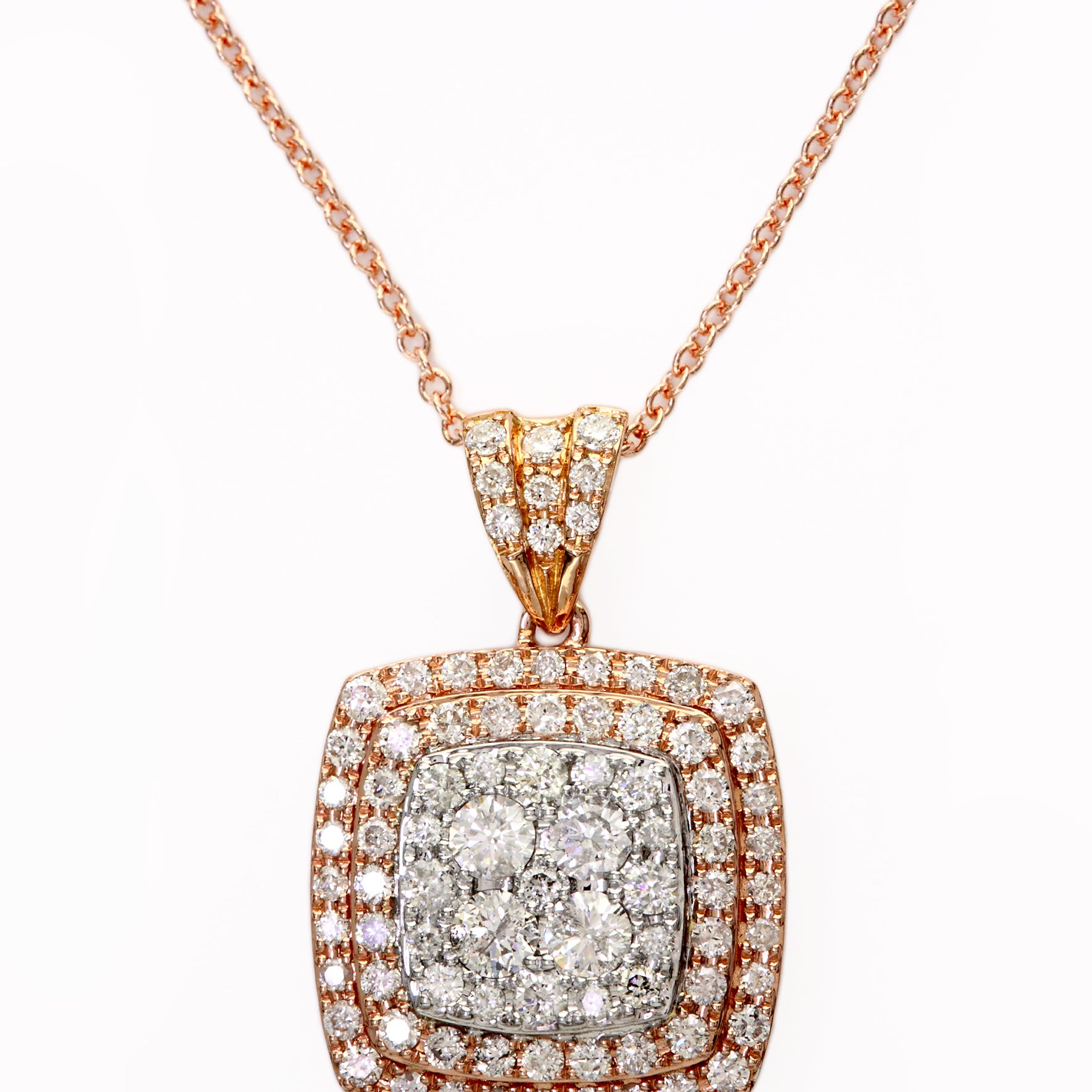 Effy 14K Wht/Rose Gd Diamond Pendant